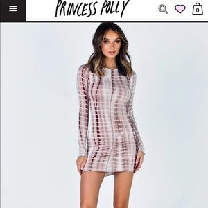 JOANI TIE DYE MINI DRESS BROWN